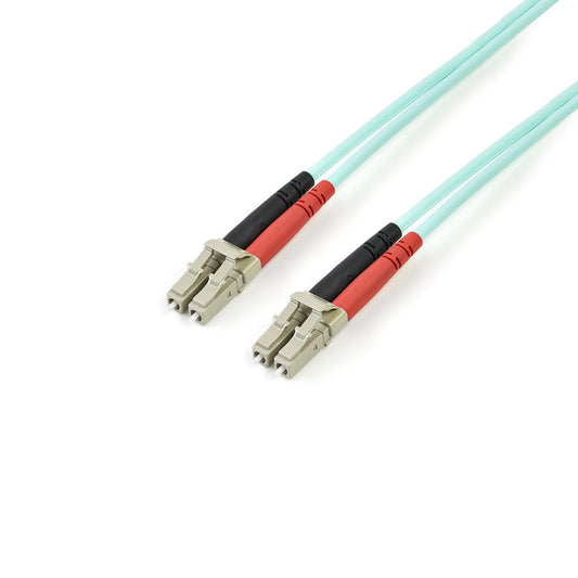 StarTech.com Fiber Optic Cable - 10 Gb Aqua - Multimode Duplex 50/125 - LSZH - LC/LC - 2 m~2m (6ft) LC/UPC to LC/UPC OM3 Multimode Fiber Optic Cable, Full Duplex 50/125µm Zipcord Fiber, 100G Networks, LOMMF/VCSEL, <0.3dB Low Insertion Loss, LSZH Fiber Pat