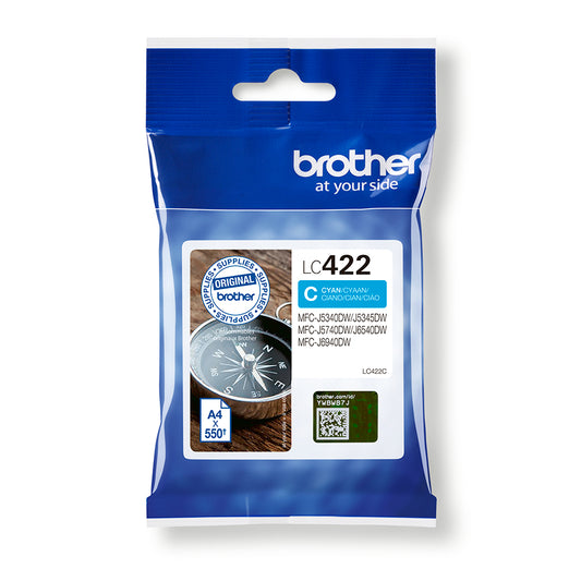 Brother LC-422C Ink cartridge cyan, 550 pages for Brother MFC-J 5340