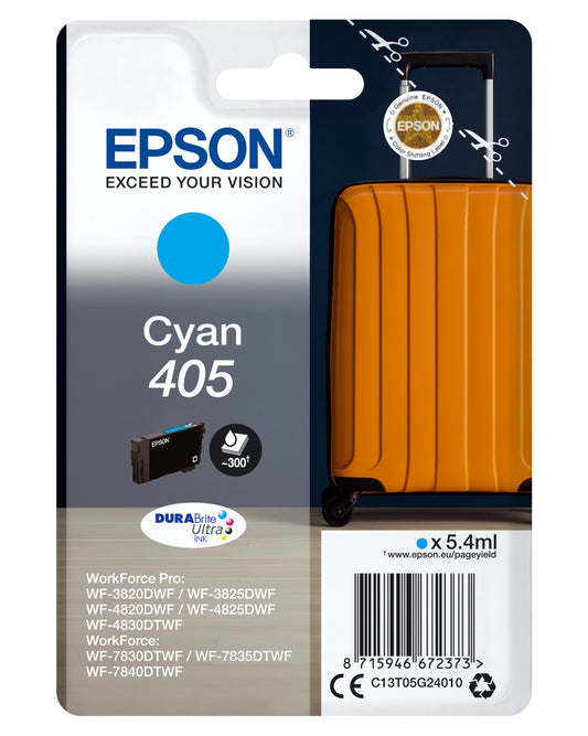 Epson C13T05G24010/405 Ink cartridge cyan, 300 pages 5.4ml for Epson WF-3820/7830