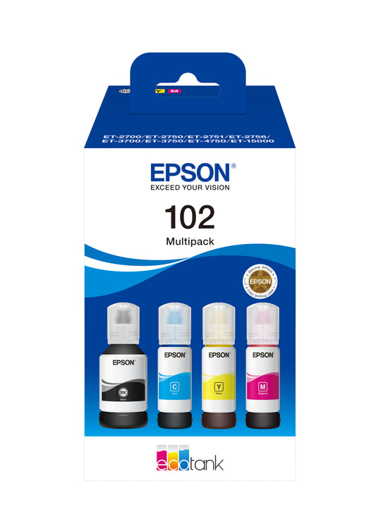 Epson C13T03R640/102 Ink bottle multi pack Bk,C,M,Y 127ml + 3x70ml Pack=4 for Epson ET-3700