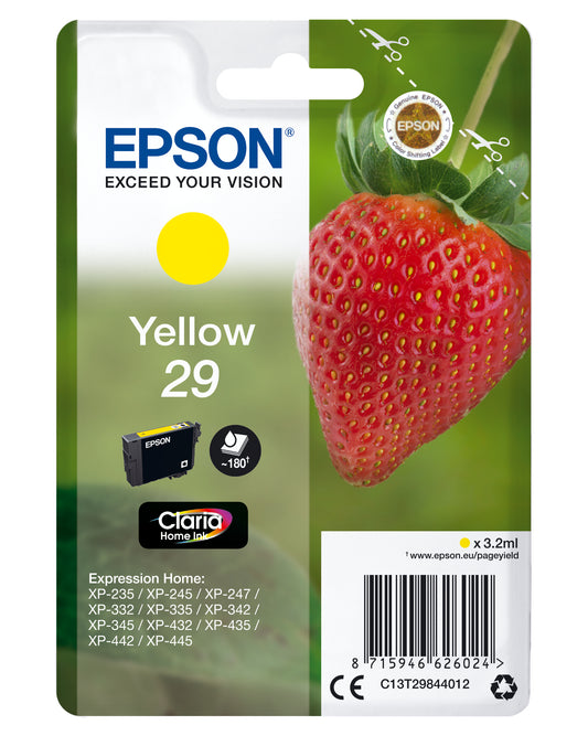 Epson C13T29844012/29 Ink cartridge yellow, 180 pages ISO/IEC 19752 3,2ml for Epson XP 235/335