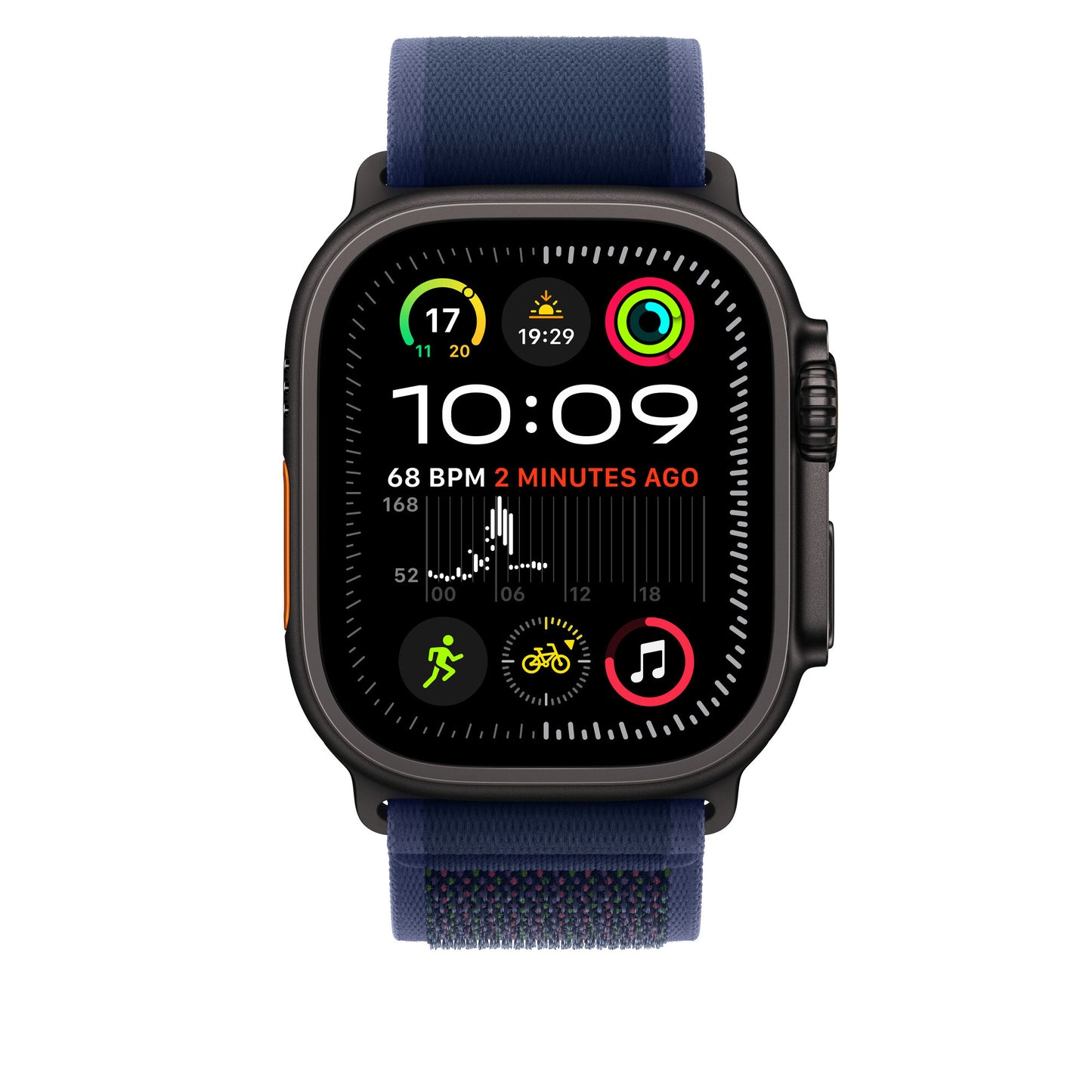 Apple 49mm Blue Trail Loop - M/L - Black Titanium Finish
