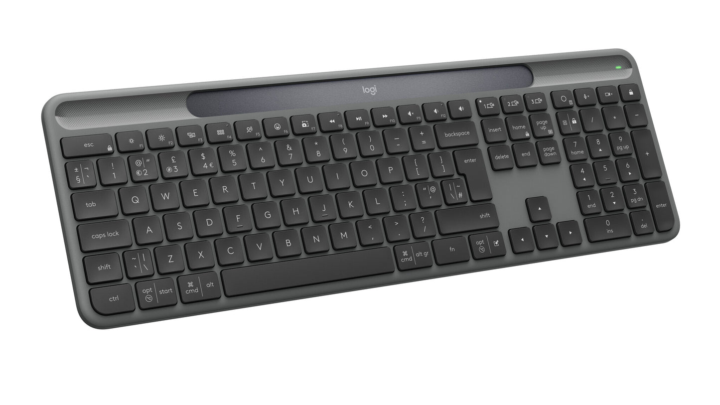 Logitech Signature Slim Solar+ K980 keyboard Universal RF Wireless + Bluetooth QWERTY UK English Graphite