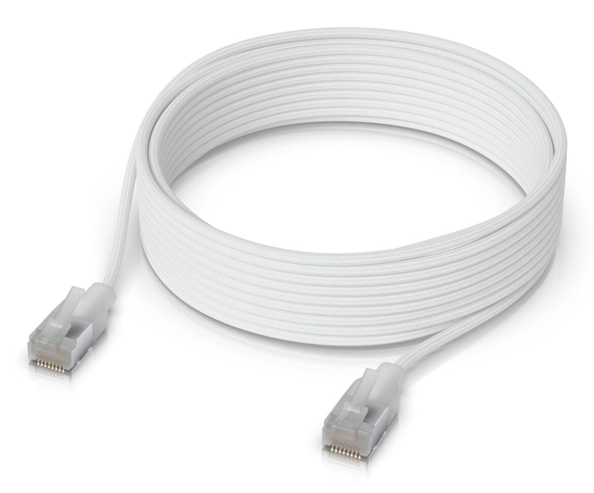 Ubiquiti UACC-Cable-Patch-EL-C6A-8M-W networking cable Translucent, White Cat6a