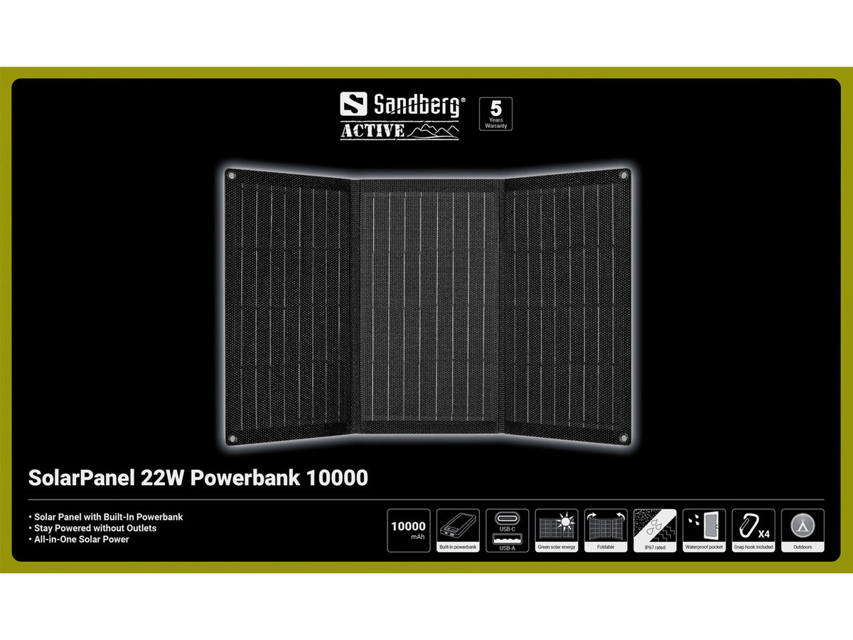 Sandberg SolarPanel 22W Powerbank 10000