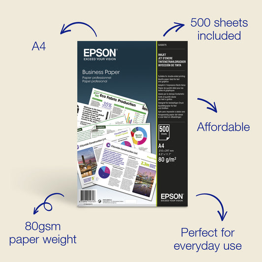 Epson A4 Inkjet Business Paper 80gsm, 500 sheets