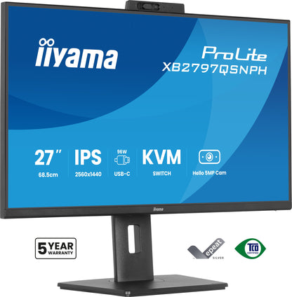 iiyama ProLite XB2797QSNPH-B1 computer monitor 68.6 cm (27") 2560 x 1440 pixels Quad HD LED Black
