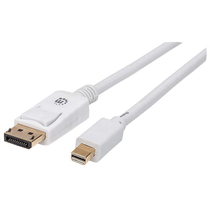 Manhattan Mini DisplayPort 1.2 to DisplayPort Cable, 4K@60Hz, 2m, Male to Male, White, Lifetime Warranty, Equivalent to MDP2DPMM2MW