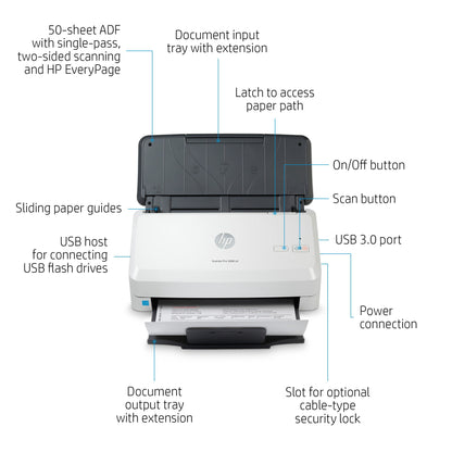 HP Scanjet Pro 3000 s4 Sheet-fed scanner 600 x 600 DPI A4 Black, White