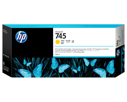 HP 745 yellow DesignJet ink cartridge, 300ml