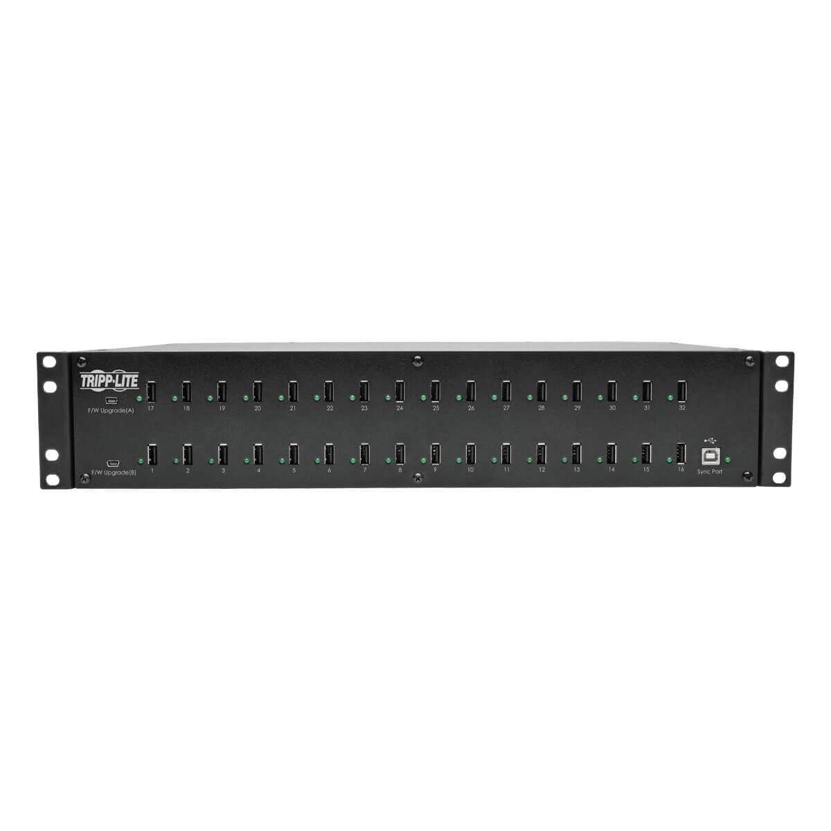 Tripp Lite U280-032-RMINT 32-Port USB Charging Station with Syncing, 230V, 5V 80A (400W) USB Charger Output, 2U Rack-Mount