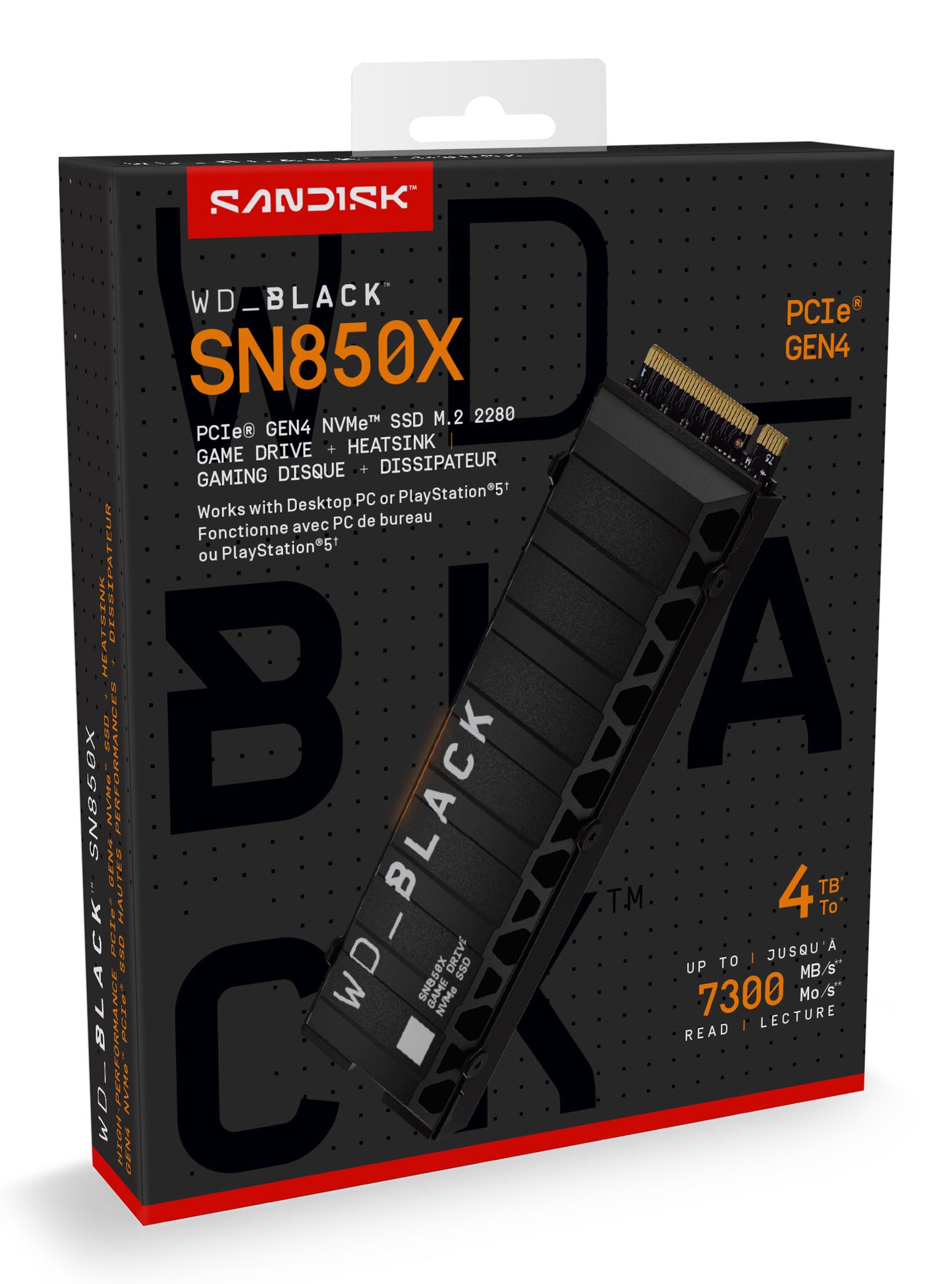 Western Digital WD_BLACK™ SN850X NVMe™ SSD POWERED BY SANDISK 4 TB, [With Heatsink]