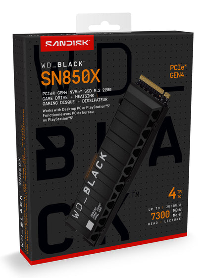 Western Digital WD_BLACK™ SN850X NVMe™ SSD POWERED BY SANDISK 4 TB, [With Heatsink]