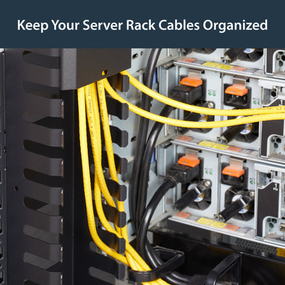 StarTech.com 2-Pack 20U Vertical Cable Organizer with Finger Ducts, Vertical Cable Management Panel, 40U Rack-Mount Cable Raceway, 2x 3ft (91cm) Wire Organizers