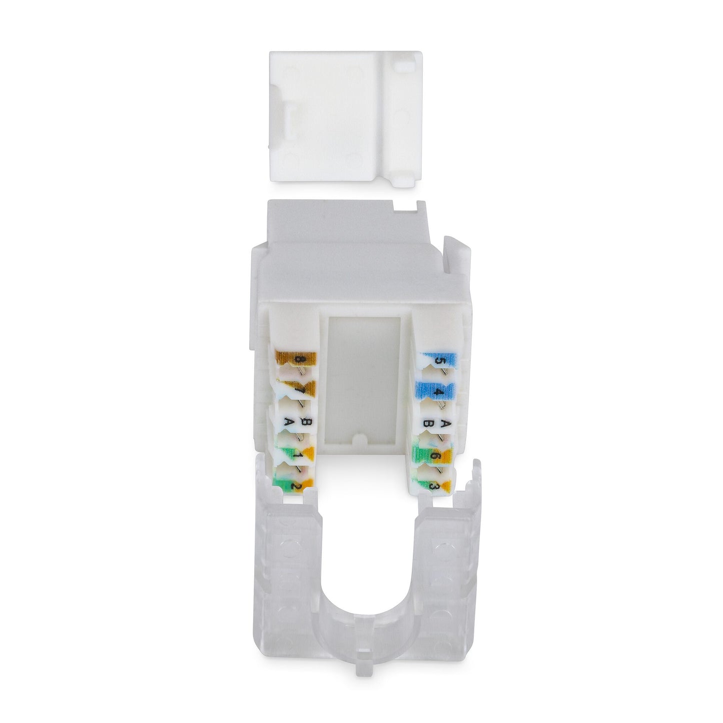 StarTech.com Cat6 Keystone Jack, 24-Pack RJ45 Ethernet Keystone Jacks, UTP Cat6 Wall Jack, 180-Degree 110 Punch Down, White