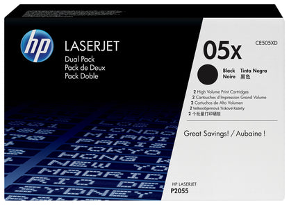 HP 05X 2-pack High Yield Black Original LaserJet Toner Cartridges