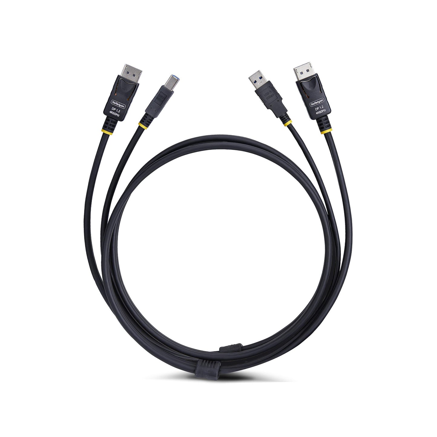 StarTech.com 6ft (1.8m) DisplayPort and USB 5Gbps KVM Cable, 4K 60Hz, Universally Compatible DP 1.2/USB 3.0 Combo Cable for KVM Switches