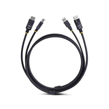 StarTech.com 6ft (1.8m) DisplayPort and USB 5Gbps KVM Cable, 4K 60Hz, Universally Compatible DP 1.2/USB 3.0 Combo Cable for KVM Switches