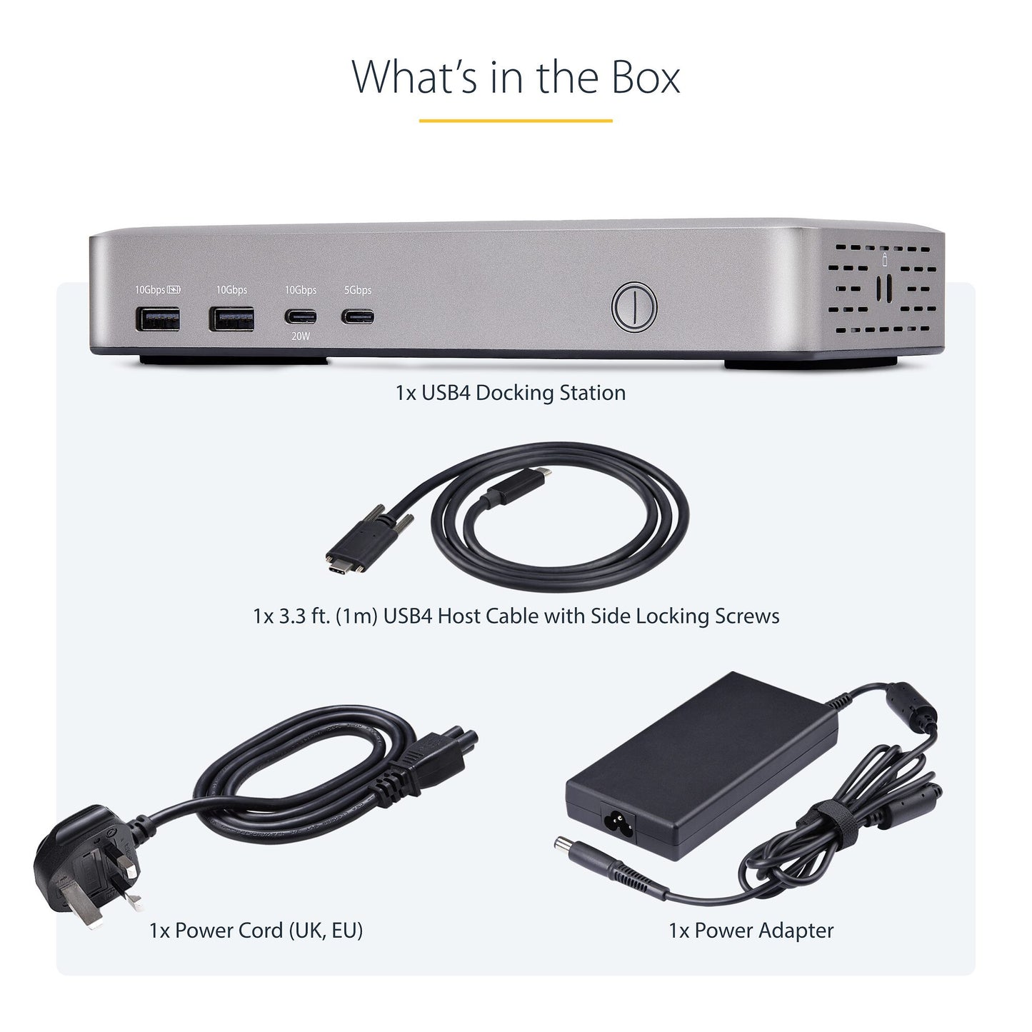 StarTech.com Dual-Monitor USB4 Docking Station, Dual 4K 120Hz or Single 8K 60Hz HDMI, 100W Laptop Charging, 2.5GbE, USB-C Multi-Monitor Dock, Driverless