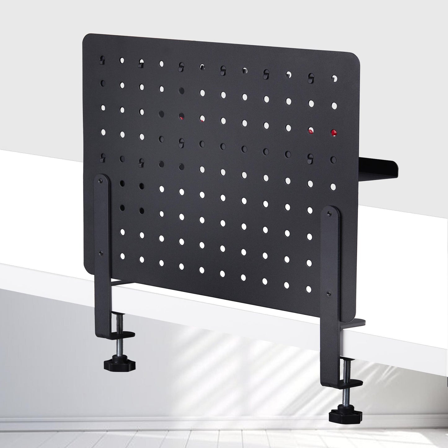 StarTech.com Clamp-On Pegboard with Accessories, 16.5 x 12.5in (42 x 32cm), Steel Pegboard, Desktop Storage Organizer, Desk Mount Peg Board, Black