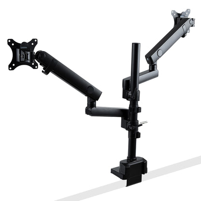 StarTech.com Desk Mount Dual Monitor Arm - Full Motion Monitor Mount for 2x VESA Displays up to 32" (17lb/8kg) - Vertical Stackable Arms - Height Adjustable/Articulating - Clamp/Grommet