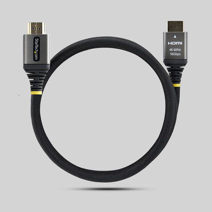 StarTech.com 1m (3ft) Premium Certified High Speed HDMI Cable, Ultra Flexible HDMI Cable, 4K 60Hz/1440p 144Hz w/HDR10/ARC, 18Gbps, High Flex Braided HDMI Cord