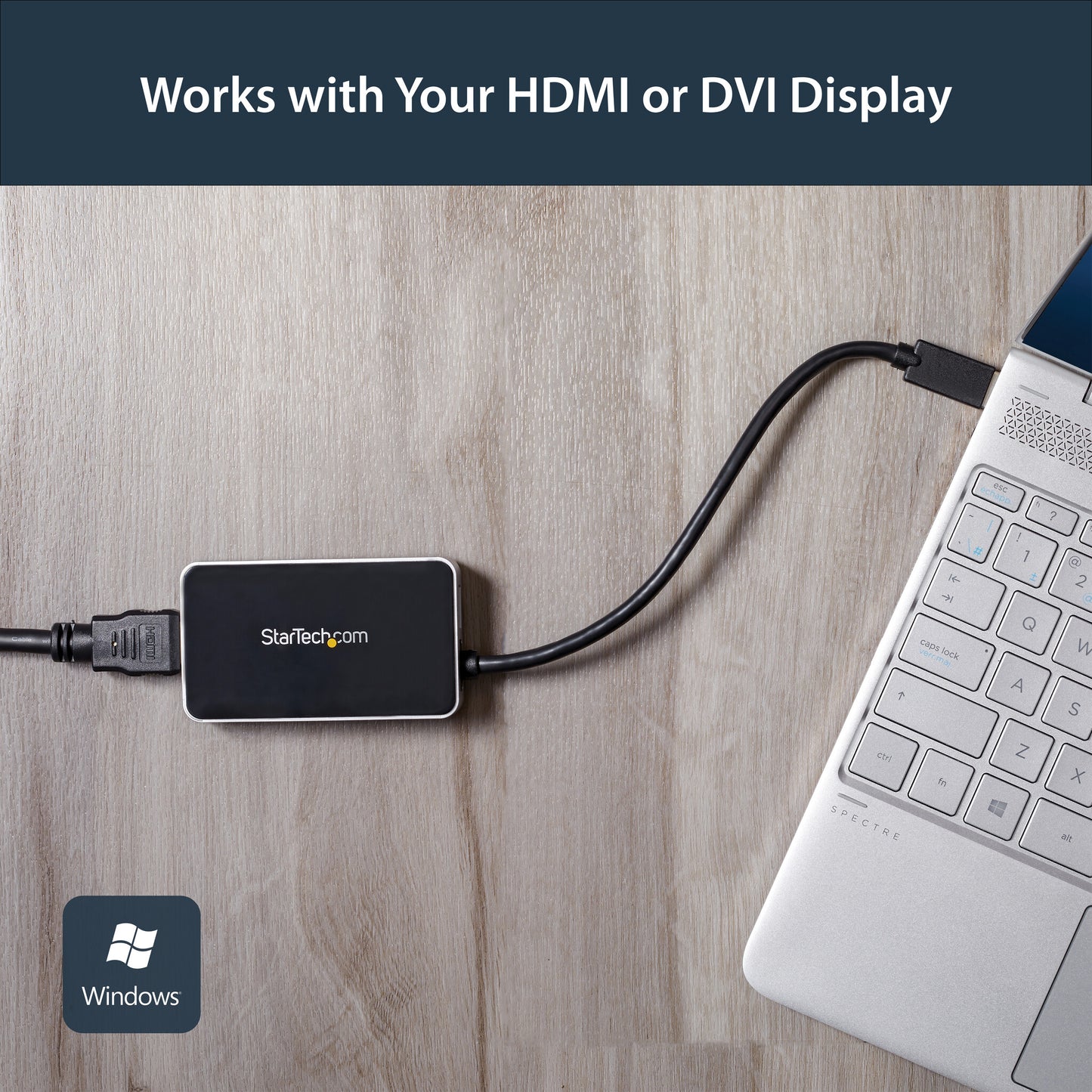 StarTech.com USB 3.0 to HDMI Adapter w/ 1x USB, USB to HDMI Monitor Converter for Windows (no support for macOS/ChromeOS/Linux) - TAA