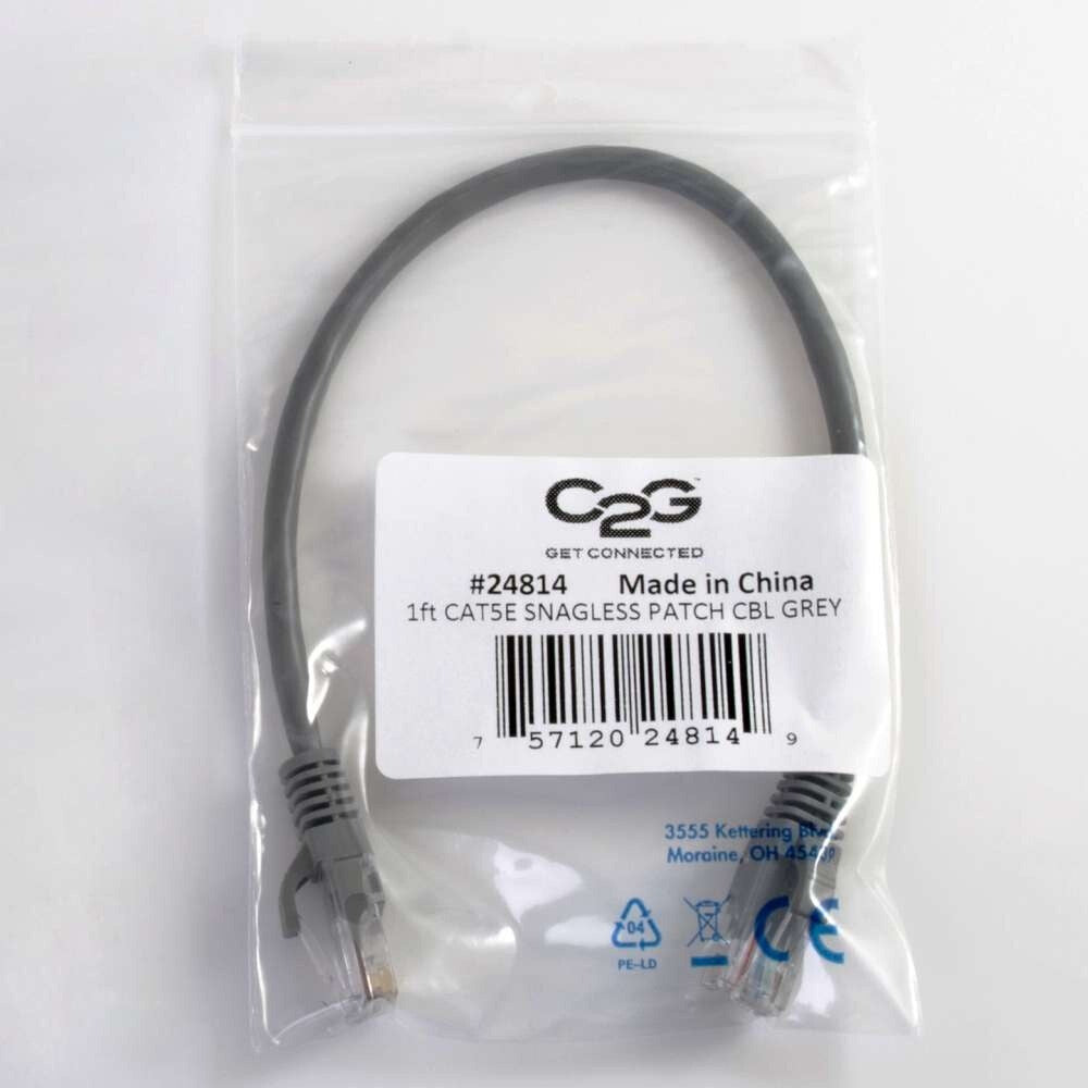 C2G 3m Cat5e Booted Unshielded (UTP) Network Patch Cable - Grey