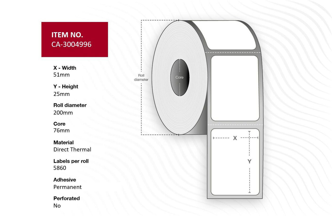 Capture CA-3004996 printer label
