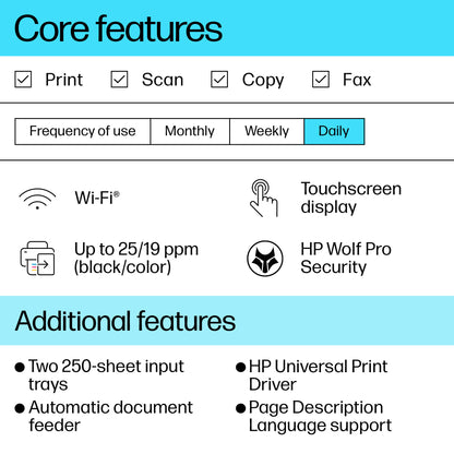HP OfficeJet Pro 9130b Wireless All-in-One Color Printer, Two-sided printing; Copier, Scanner