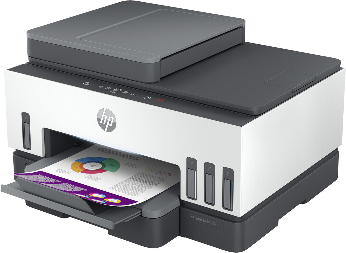 HP Smart Tank 7605 Wireless All-in-One Color Printer, Two-sided printing; Copier, Scanner