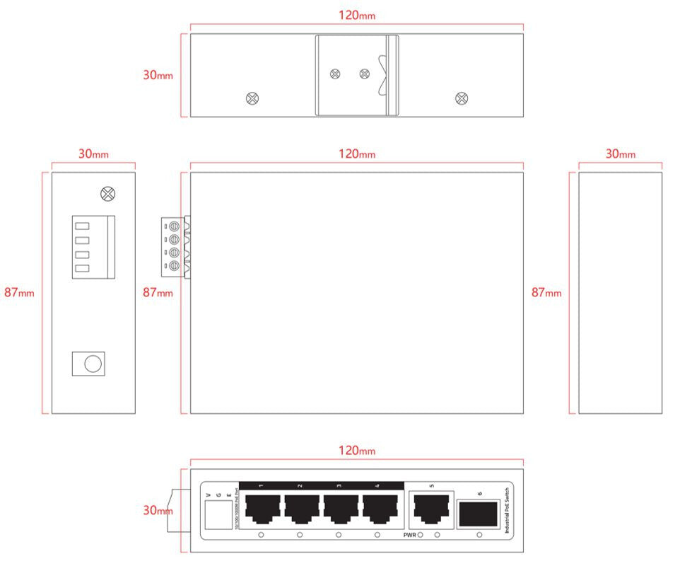 Ernitec ELECTRA-U06-1GB network switch Unmanaged Gigabit Ethernet (10/100/1000) Power over Ethernet (PoE)