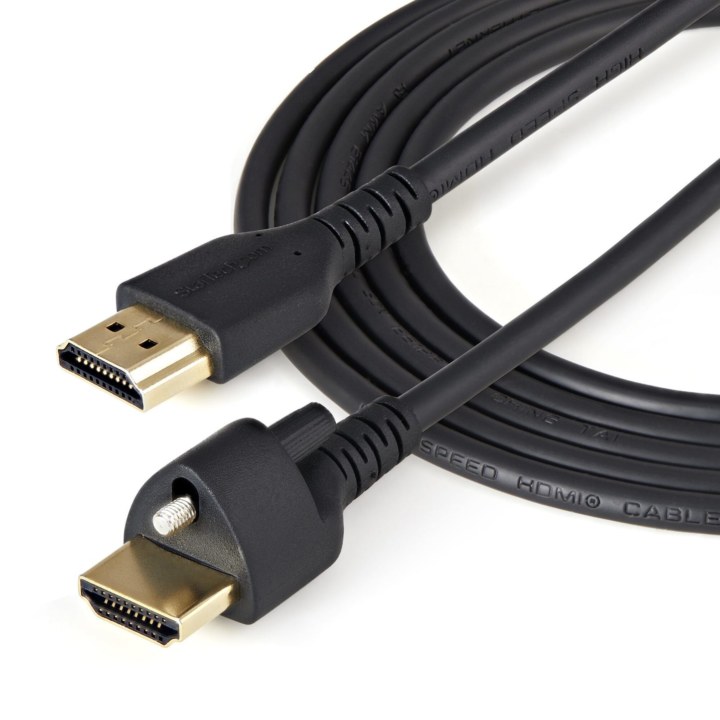 StarTech.com 6ft (2m) HDMI Cable with Locking Screw - 4K 60Hz HDR - High Speed HDMI 2.0 Monitor Cable with Locking Screw Connector for Secure Connection - HDMI Cable with Ethernet - M/M