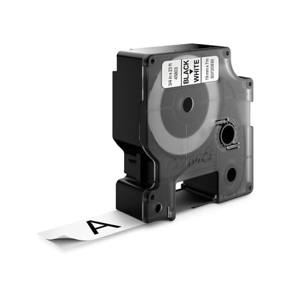 DYMO Authentic D1 Labels | Black Print on White Tape | 19 mm x 7 m | Self-Adhesive Labels for LabelManager Label Makers | Made in Europe