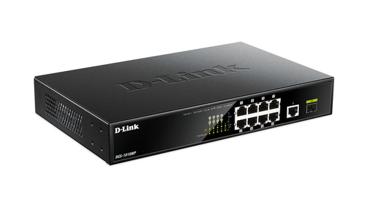 D-Link 10-Port Gigabit PoE network switch, Unmanaged, 8-port