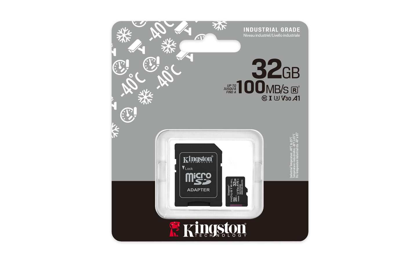 Kingston Technology 32GB microSDHC Industrial C10 A1 pSLC Card + SD Adapter