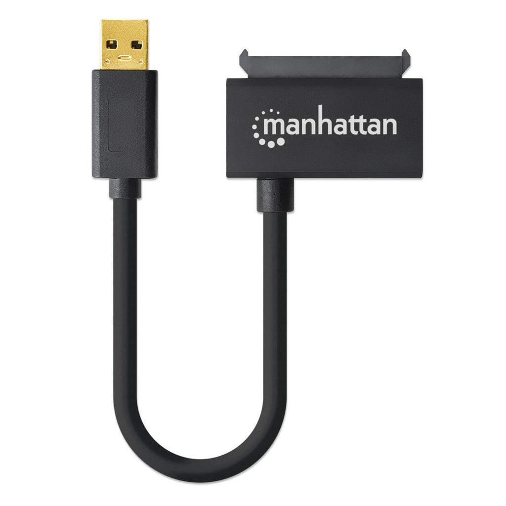Manhattan USB-A to 2.5-inch SATA Adapter, 15cm Attached Cable, USB 3.0 (aka USB 3.2 Gen 1), 5 Gbps, SuperSpeed USB, Supports 48-bit LBA, Optional Micro-USB Power Input, Three Year Warranty, Comparable to USB3S2SAT3CB