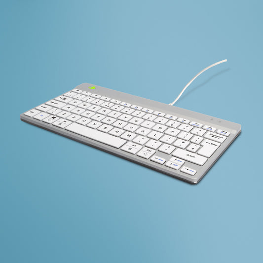 R-Go Tools Ergonomic keyboard R-Go Compact Break, compact keyboard with break software, QWERTY (UK), wired, white