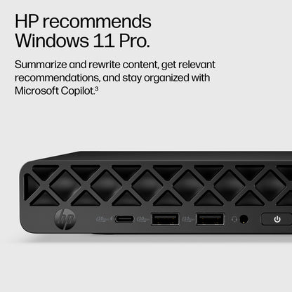 HP E22VBEA PC/workstation Copilot+ PC 445 16 GB DDR5-SDRAM 512 GB SSD Windows 11 Pro Mini PC AI PC