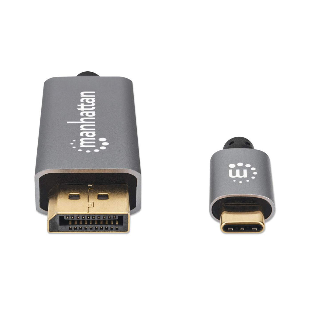 Manhattan USB-C to DisplayPort 1.4 Cable, 8K@60Hz, 2m, Not Bi-Directional, Black, Three Year Warranty, Comparable to CDP2DP146B ( 20cm longer)