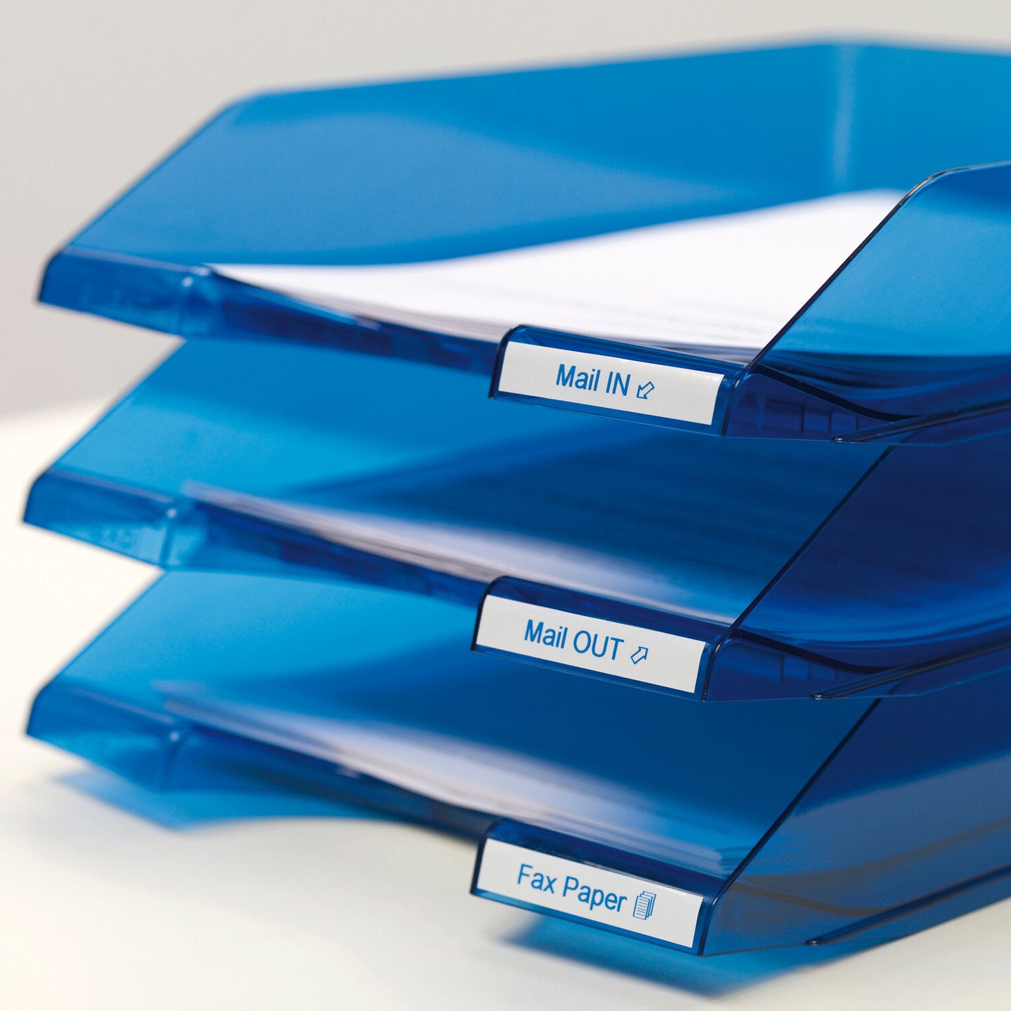 DYMO Authentic D1 Labels | Blue Print on White Tape | 12 mm x 7 m | Self-Adhesive Labels for LabelManager Label Makers | Made in Europe