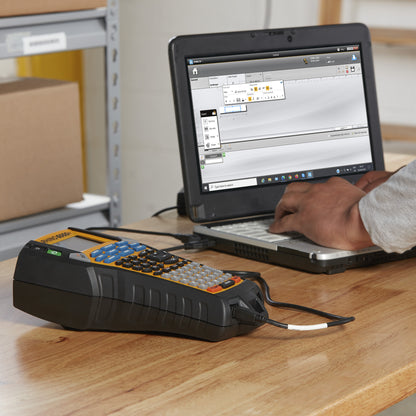 DYMO Rhino 6000+ Industrial Label Maker | Computer Connected Label Printer with Hard Carry Case | Includes 1 Vinyl Tape Cassette1 Flexible Nylon Tape Cassette and Rechargeable Lithium Ion Battery