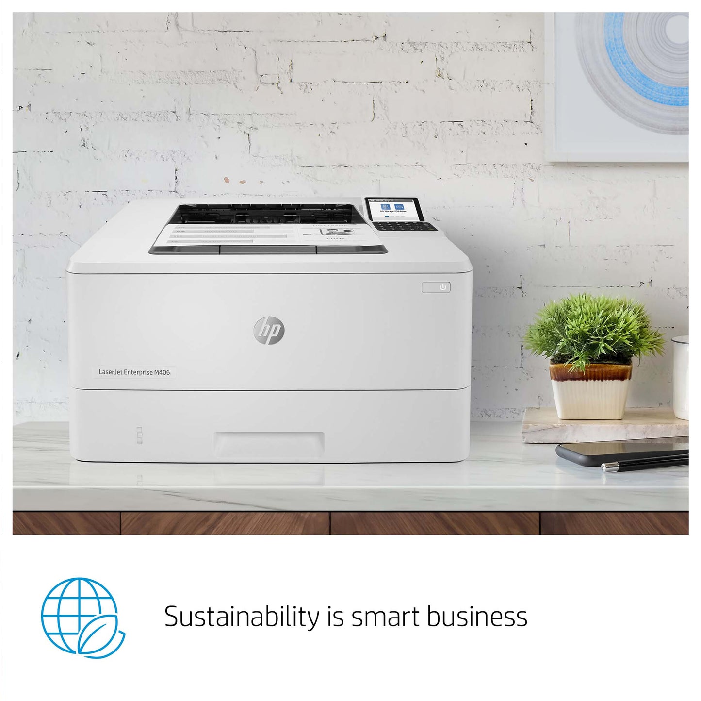 HP LaserJet Enterprise M406dn Black and white Printer, Ethernet Only; Duplex