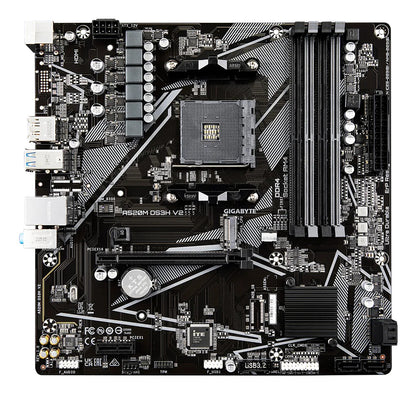GIGABYTE A520M DS3H V2 Motherboard - Supports AMD Ryzen 5000 Series AM4 CPUs, up to 4733MHz DDR4 (OC), PCIe 3.0 x16, GbE LAN, USB 3.2 Gen 1