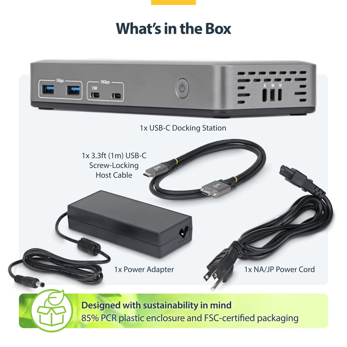 StarTech.com Dual-Monitor USB-C Docking Station, HDMI, 4K 60Hz, 100W Laptop Charging, 1GbE, Driverless, Multi-Monitor Dock For Windows