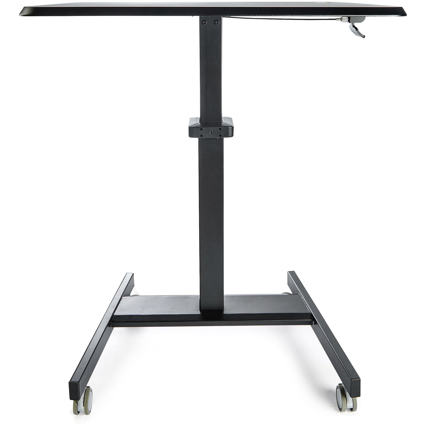 StarTech.com Mobile Standing Desk - Portable Sit Stand Ergonomic Height Adjustable Cart on Wheels - Rolling Computer/Laptop Workstation Table with Locking One-Touch Lift for Teacher/Student