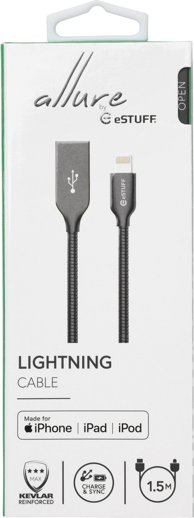 eSTUFF ES601165 lightning cable 1.5 m Grey