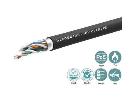 Lanview LVN-CAT6PE-FUTP-305M networking cable Black Cat6 F/UTP (FTP)