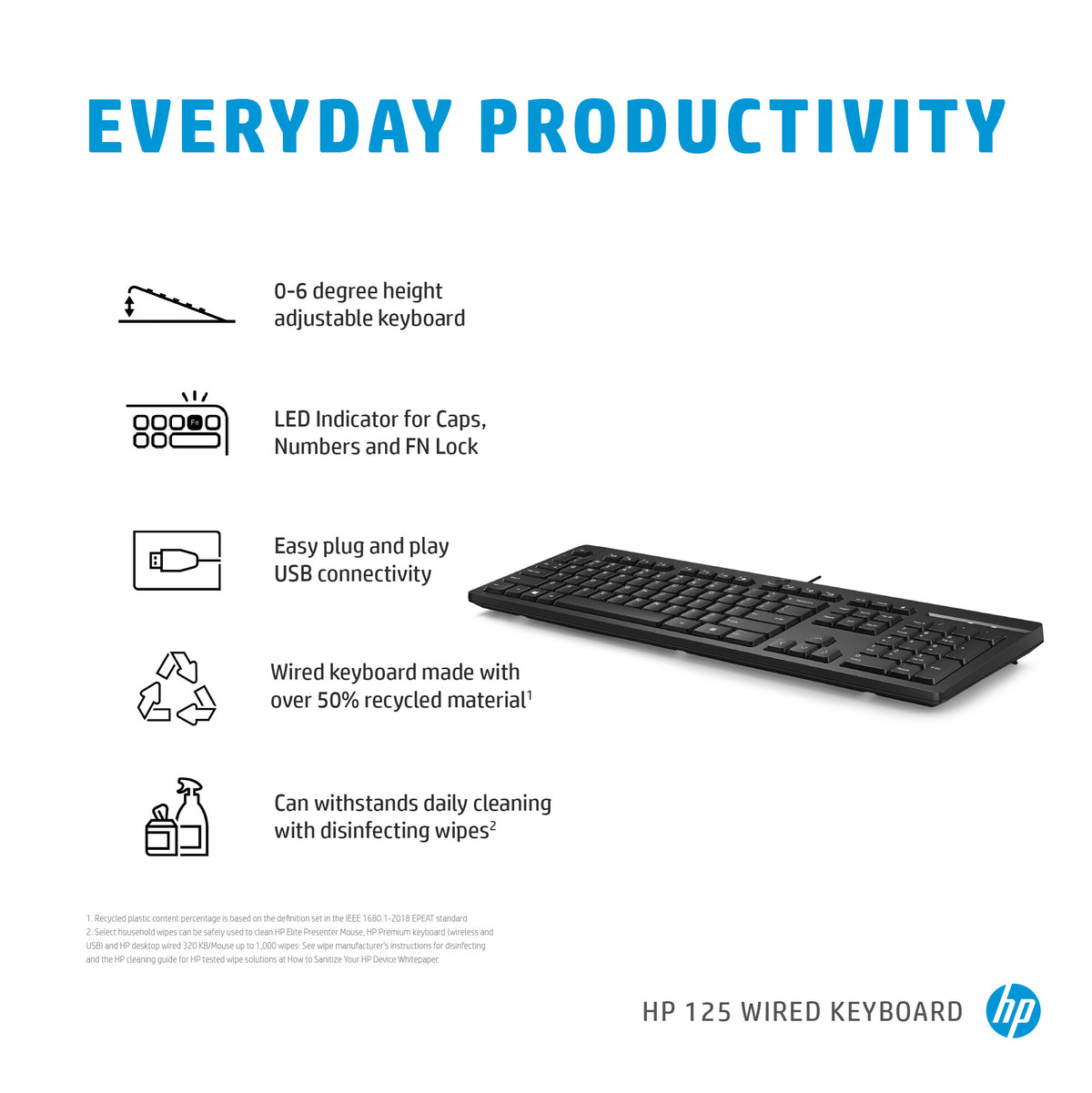 HP 125 USB WD KBD (Bulk 12)
