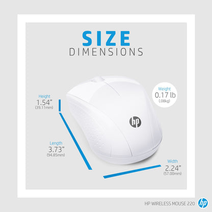 HP Wireless Mouse 220 (Snow White)